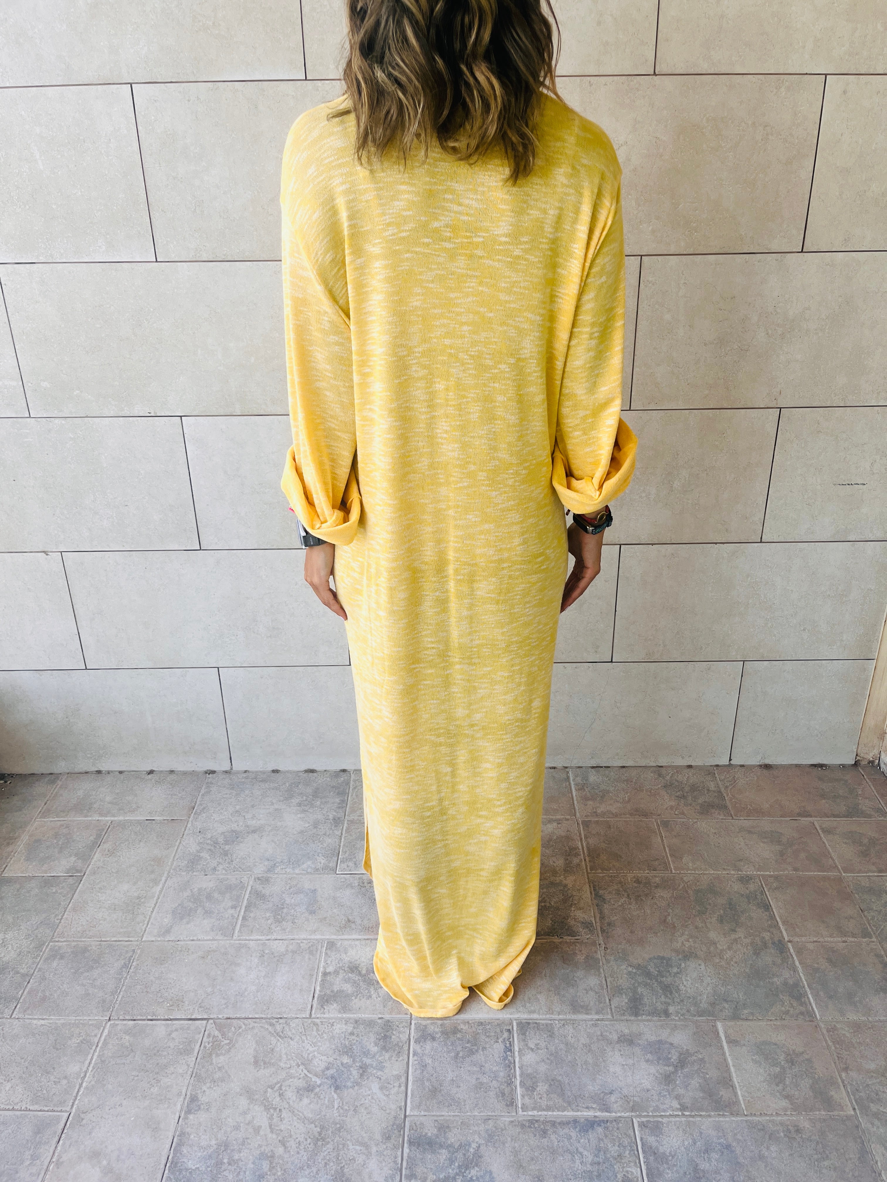Yellow Gypsy Longline Shirt Dress