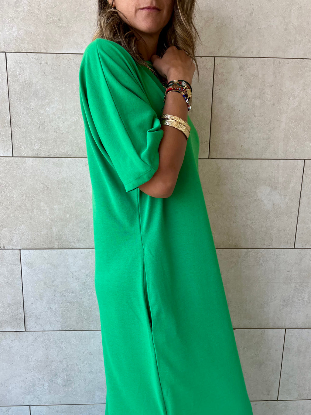 Green Fall Dayz Maxi T-Shirt Dress
