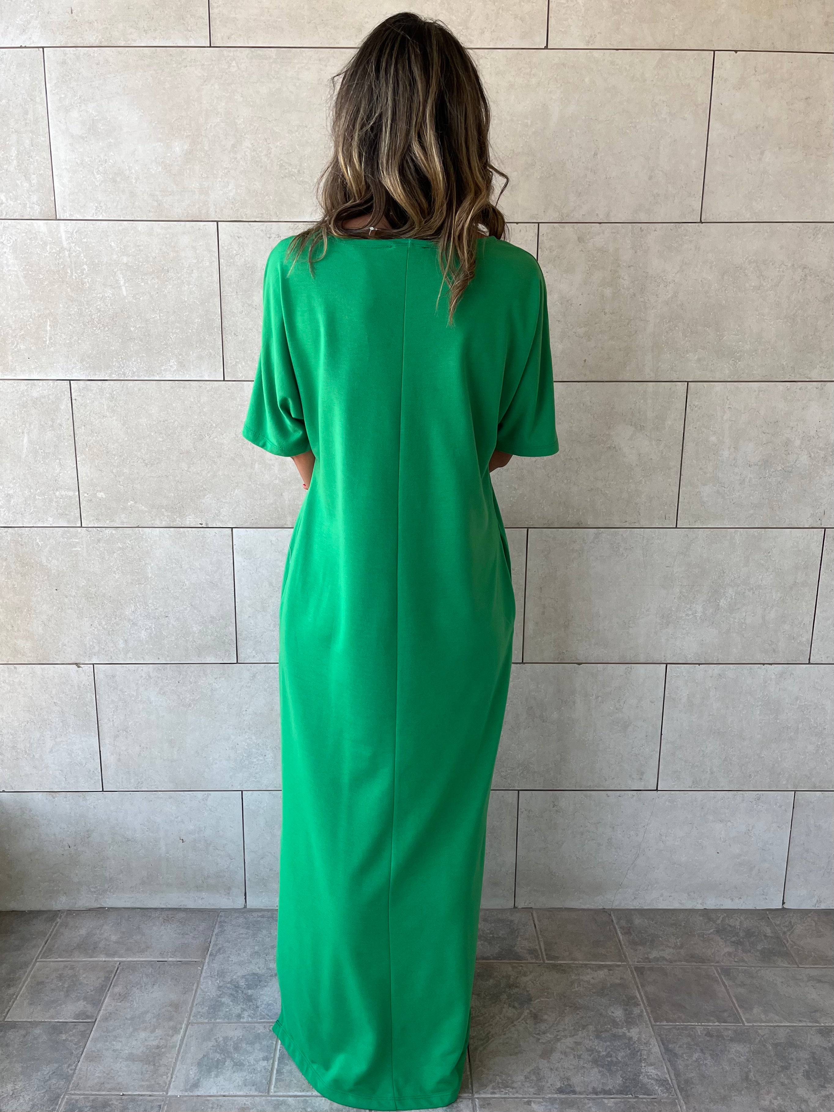 Green Fall Dayz Maxi T-Shirt Dress