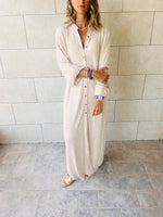 Beige Gypsy Longline Shirt Dress