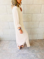 Beige Gypsy Longline Shirt Dress