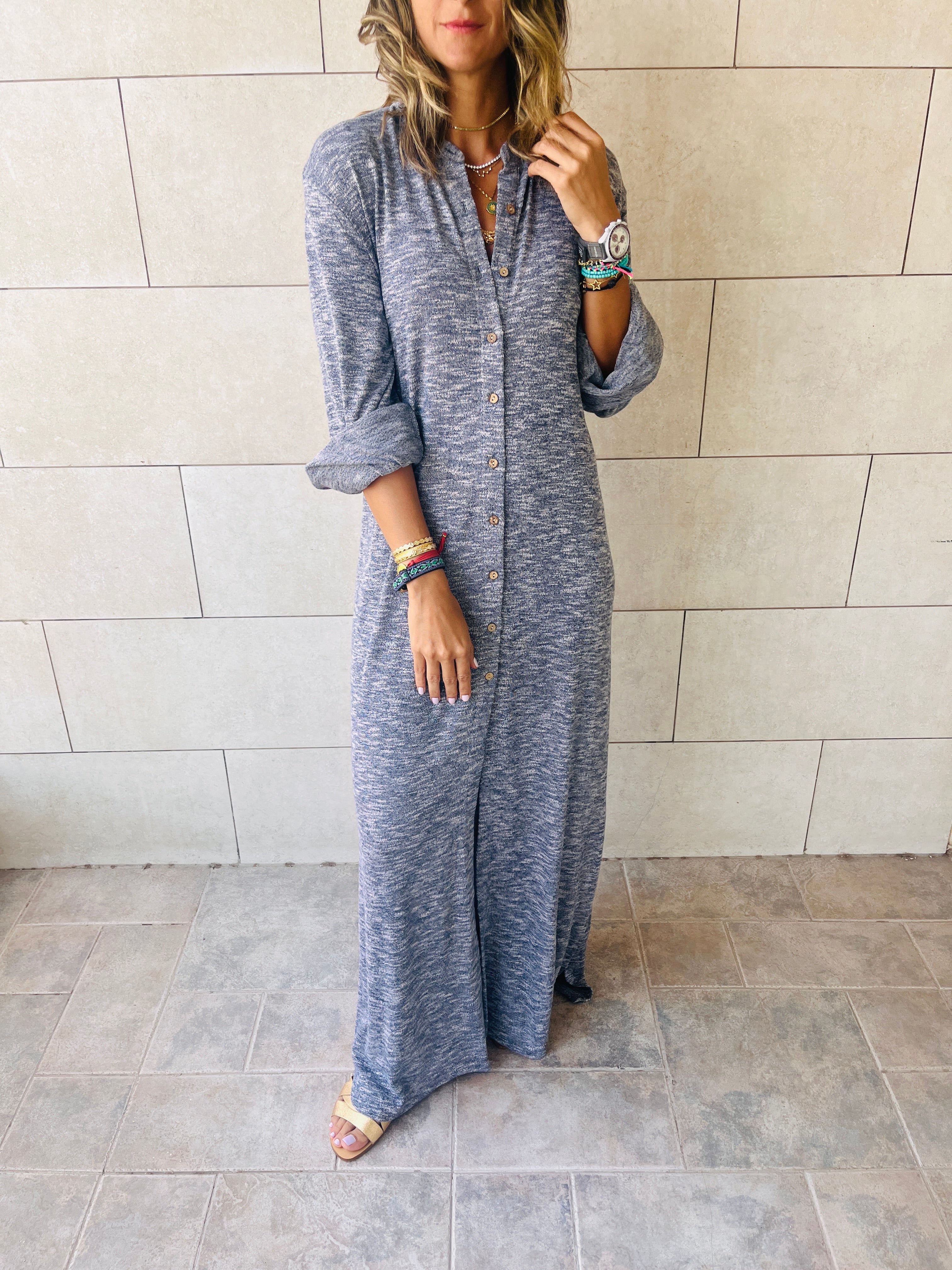 Grey Gypsy Longline Shirt Dress