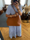 Camel Frillu Leather Essential Bag
