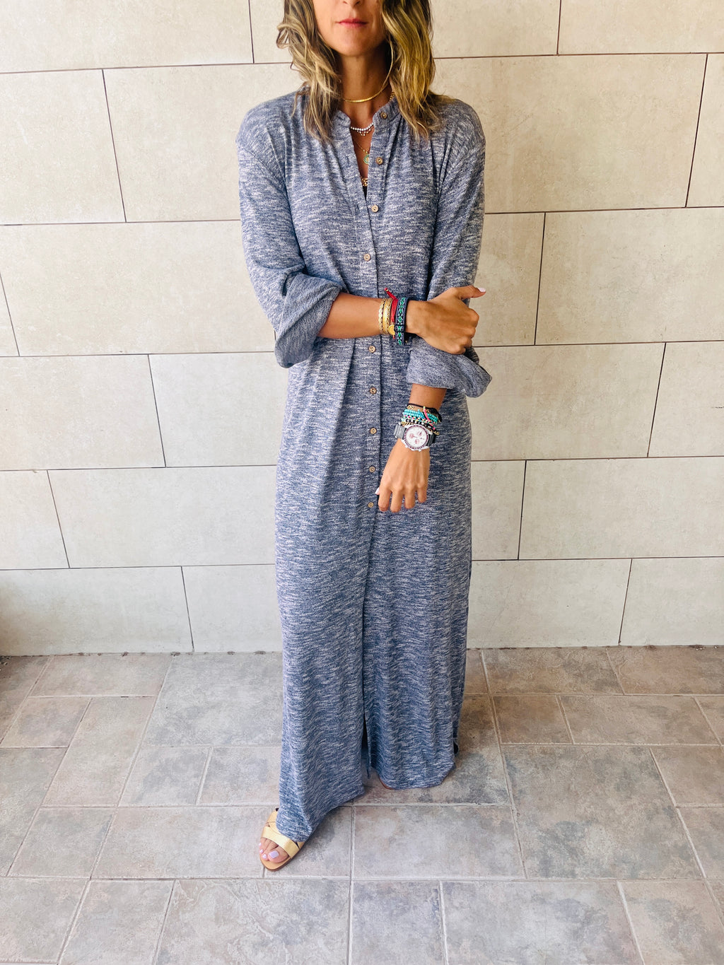 Grey Gypsy Longline Shirt Dress