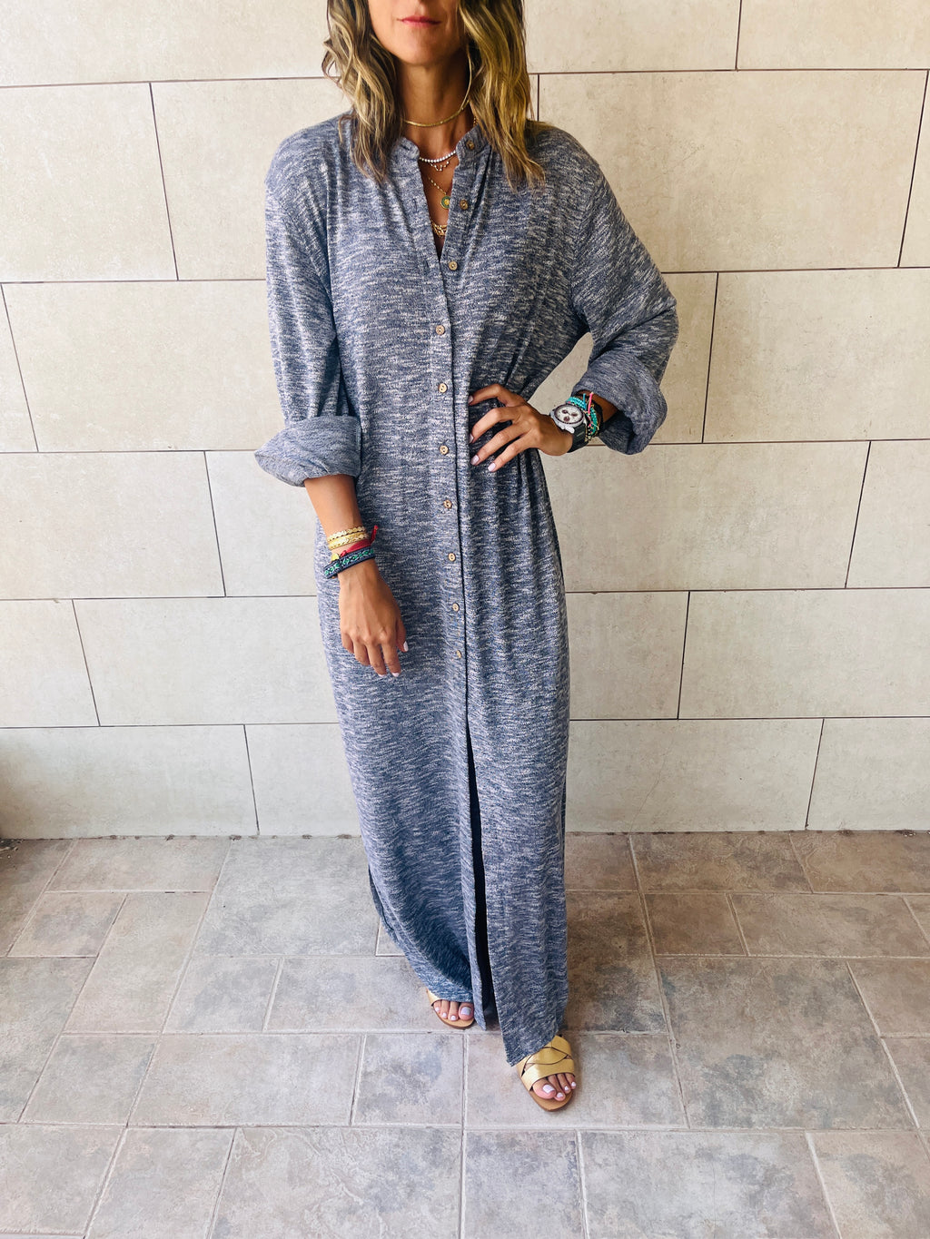 Grey Gypsy Longline Shirt Dress