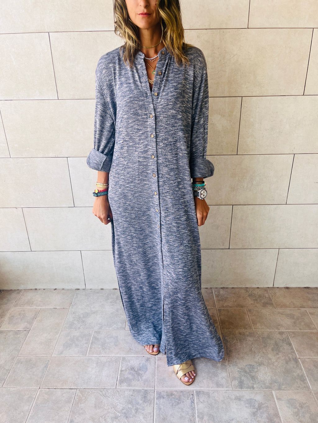 Grey Gypsy Longline Shirt Dress