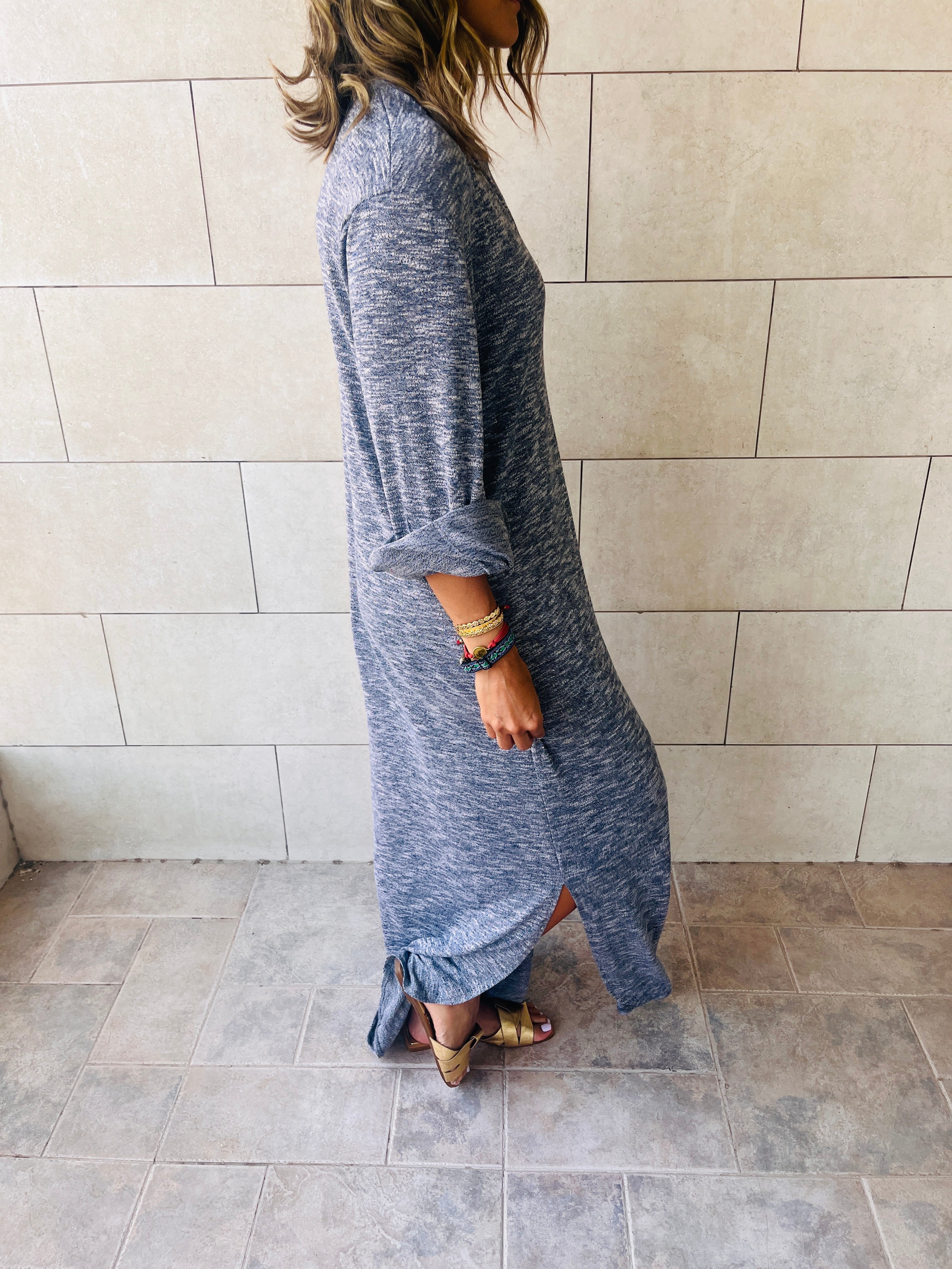 Grey Gypsy Longline Shirt Dress