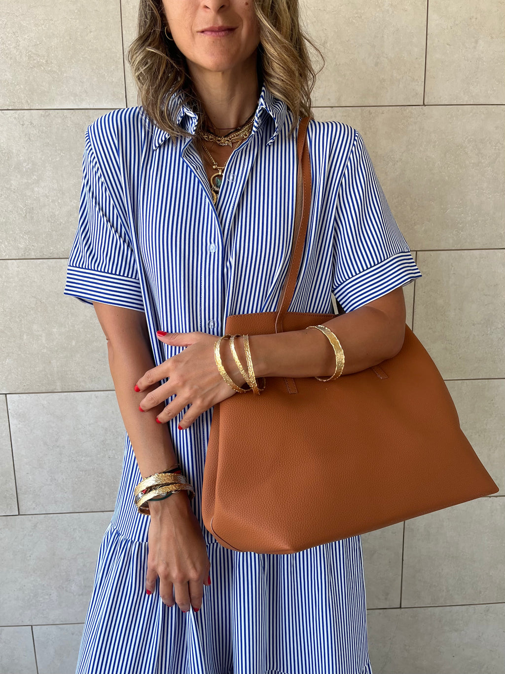 Camel Frillu Leather Essential Bag