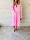 Pink For A Sunny Day Mini Shirt Dress