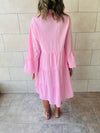 Pink For A Sunny Day Mini Shirt Dress