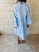 Baby Blue For A Sunny Day Mini Shirt Dress