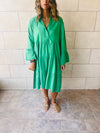 Green For A Sunny Day Mini Shirt Dress