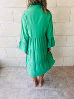 Green For A Sunny Day Mini Shirt Dress