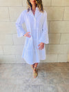 White For A Sunny Day Mini Shirt Dress
