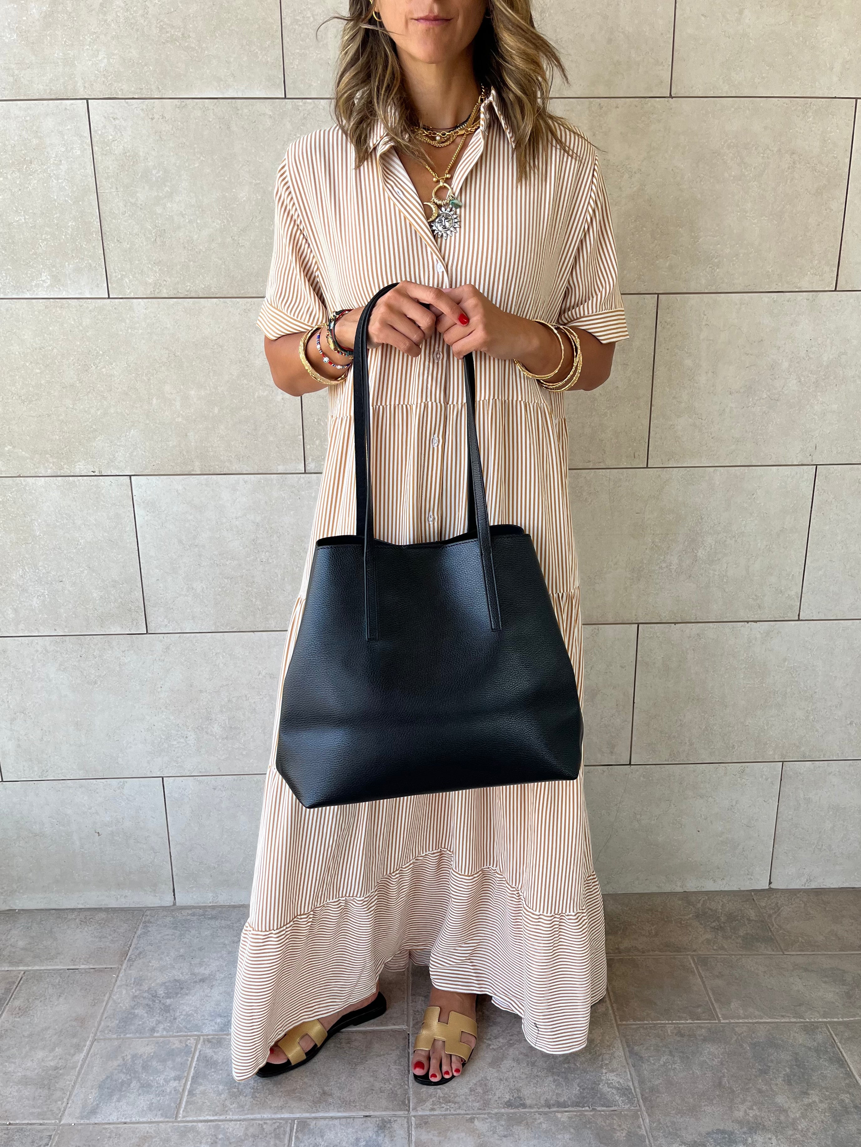 Black Frillu Leather Essential Bag