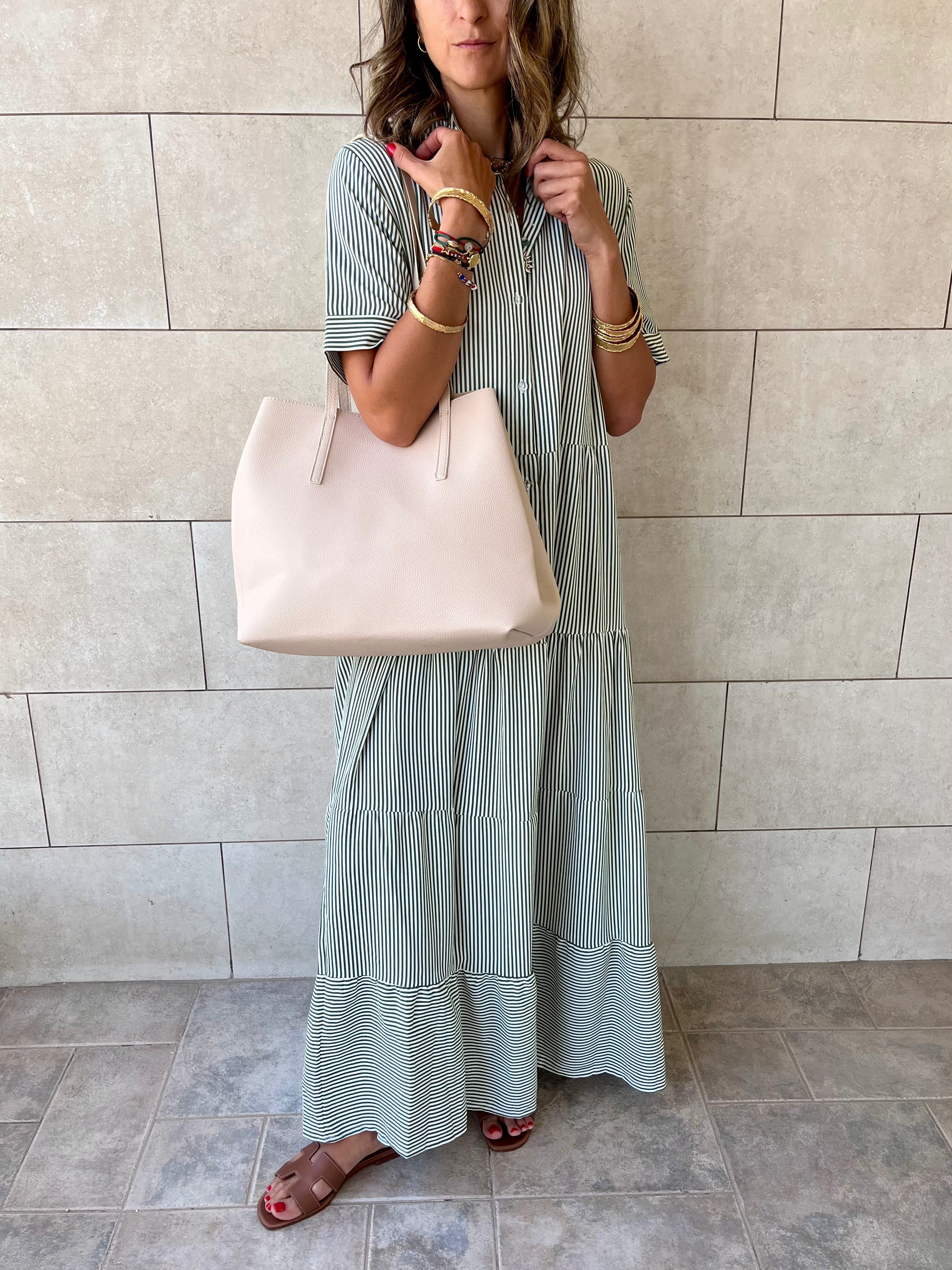 Beige Frillu Leather Essential Bag