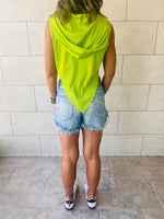 Lime V Hooded Top