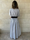 Grey Snatch Waist Stripe Dress