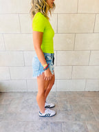Lime Backless Ribbed Tee