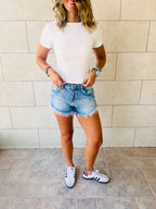 White Backless Ribbed Tee
