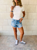 White Backless Ribbed Tee