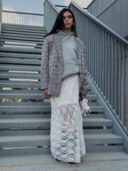 Grey Girl Boss Retro Oversize Blazer