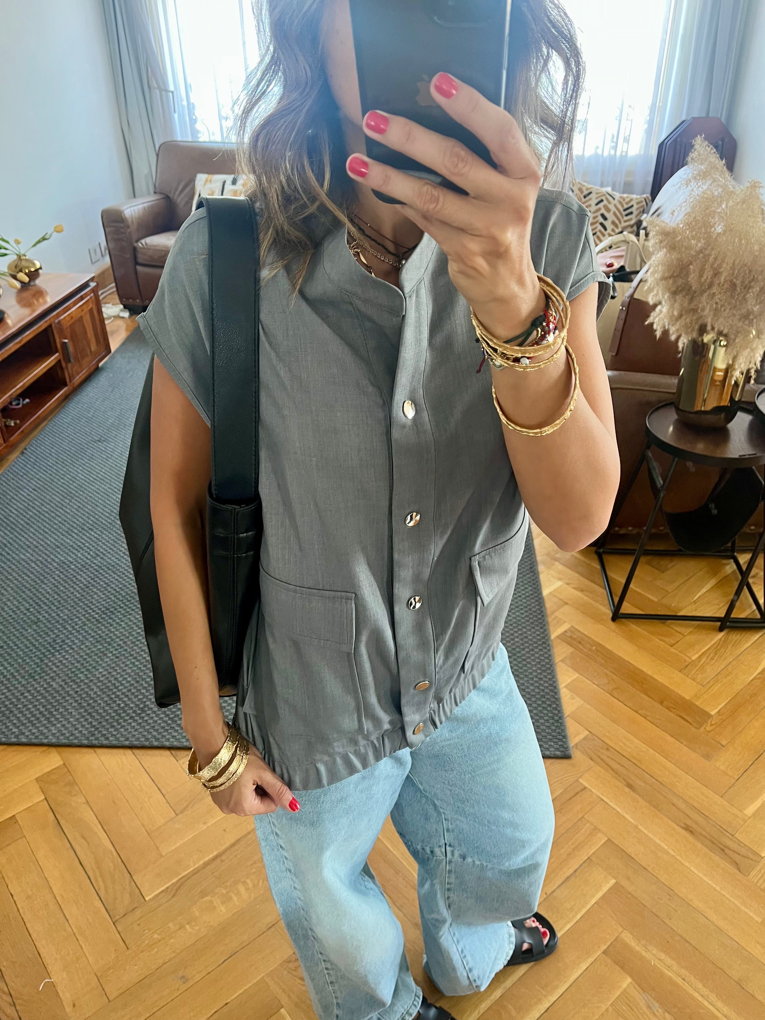 Grey Safari Light Vest