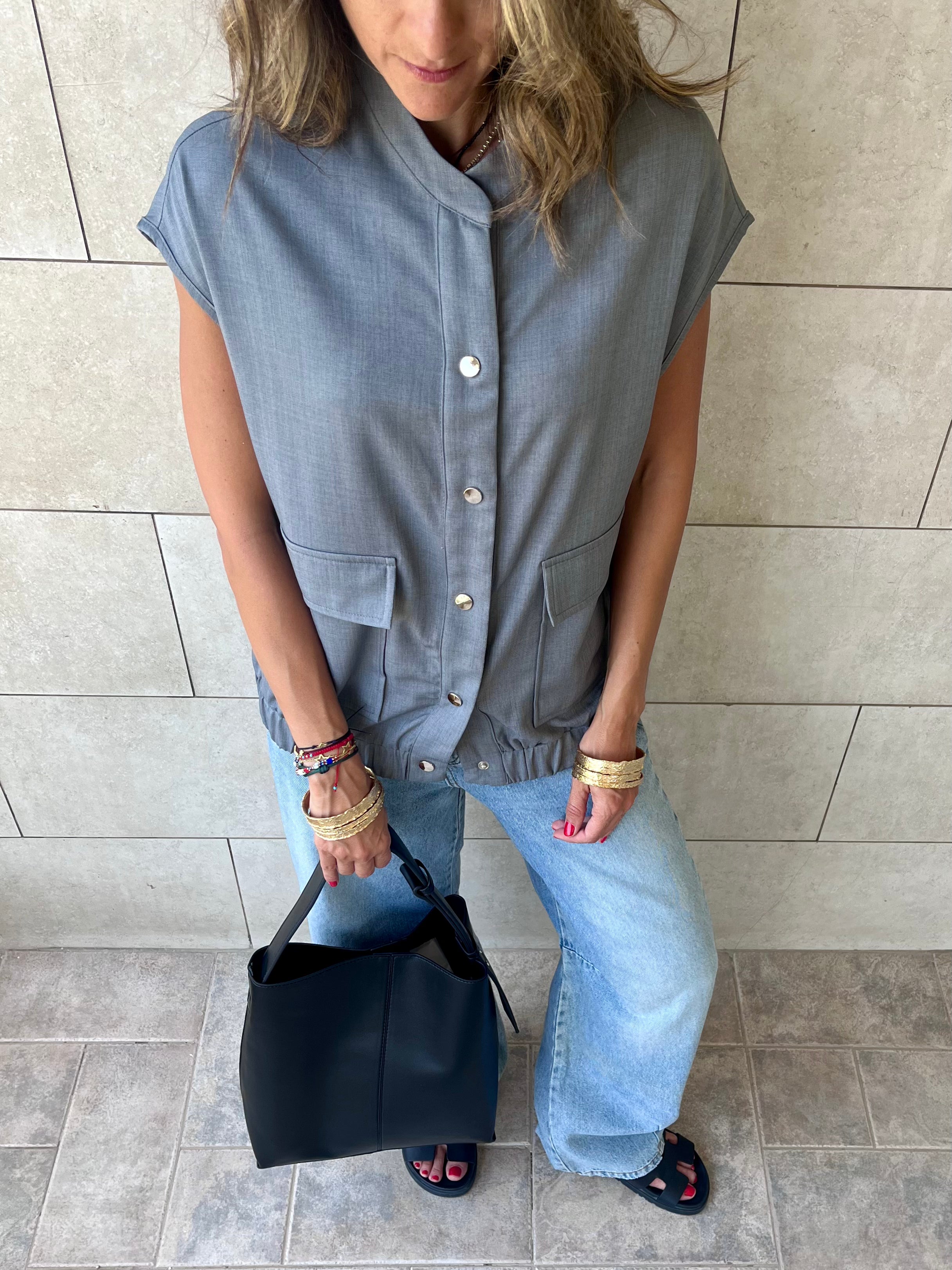 Grey Safari Light Vest