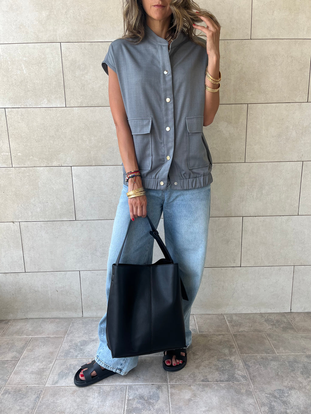 Grey Safari Light Vest