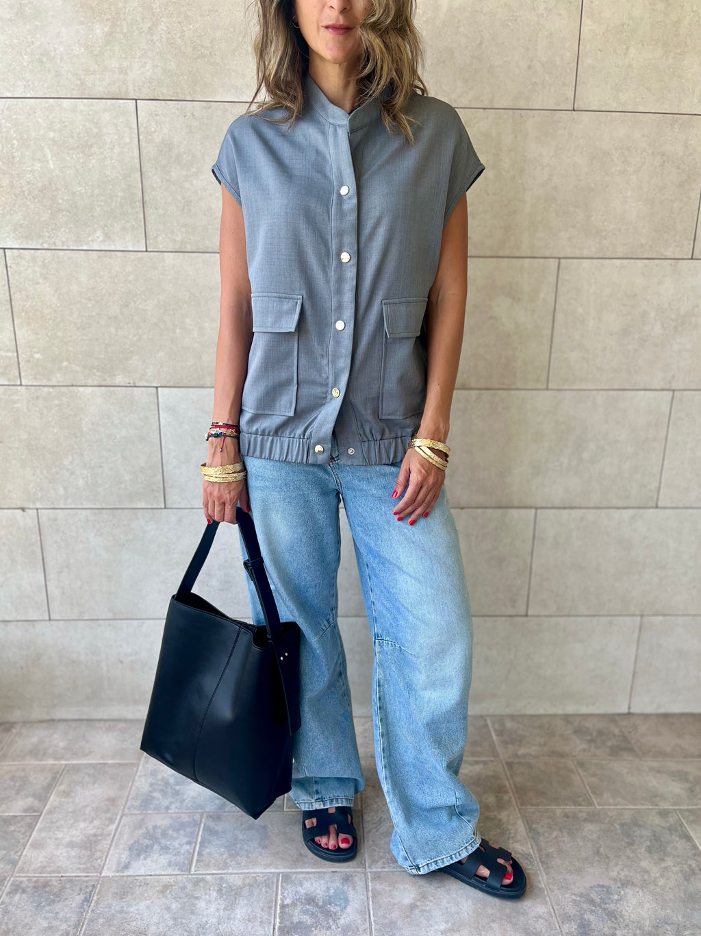 Grey Safari Light Vest