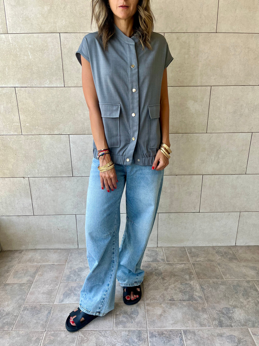 Grey Safari Light Vest