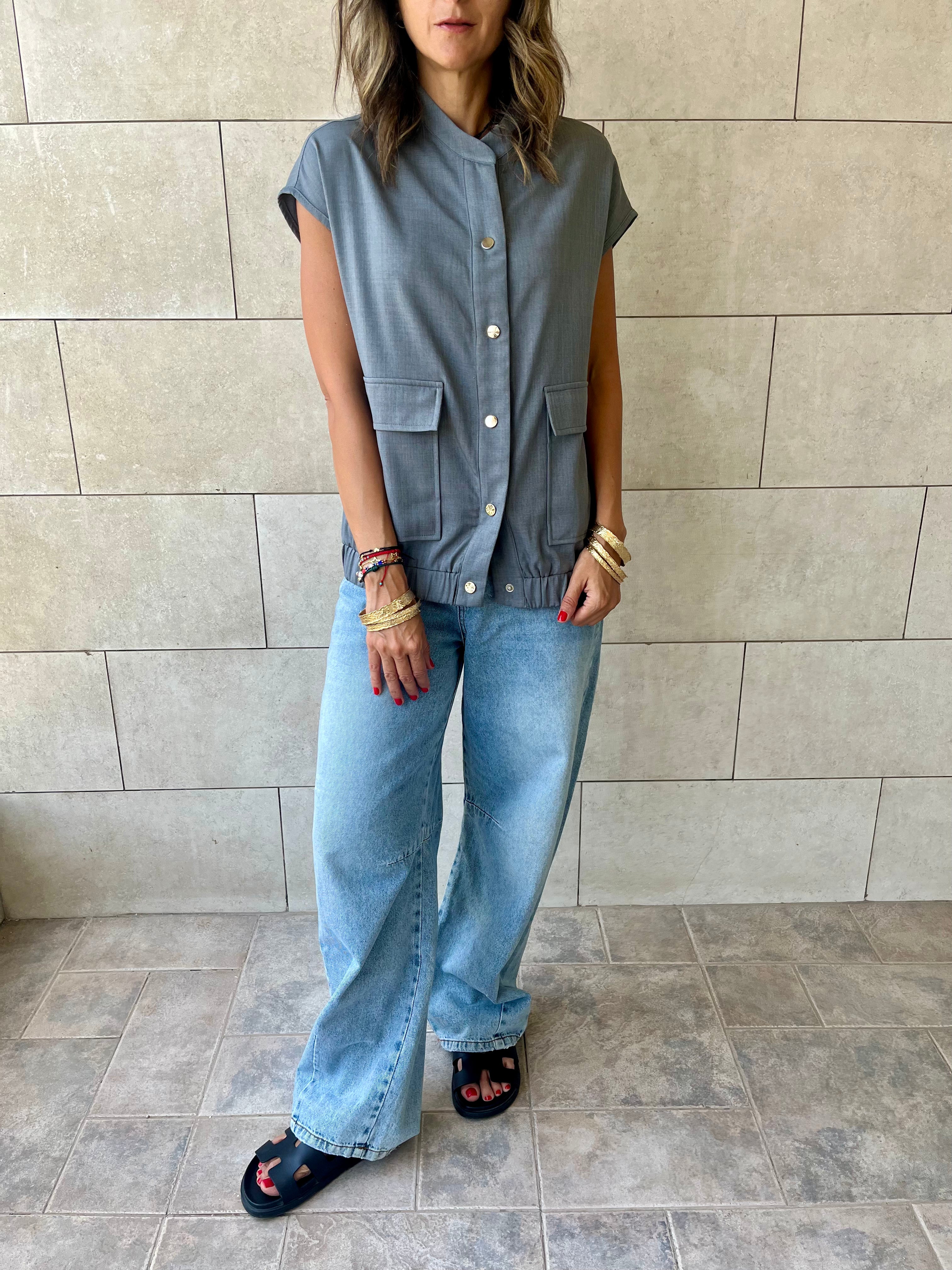 Grey Safari Light Vest