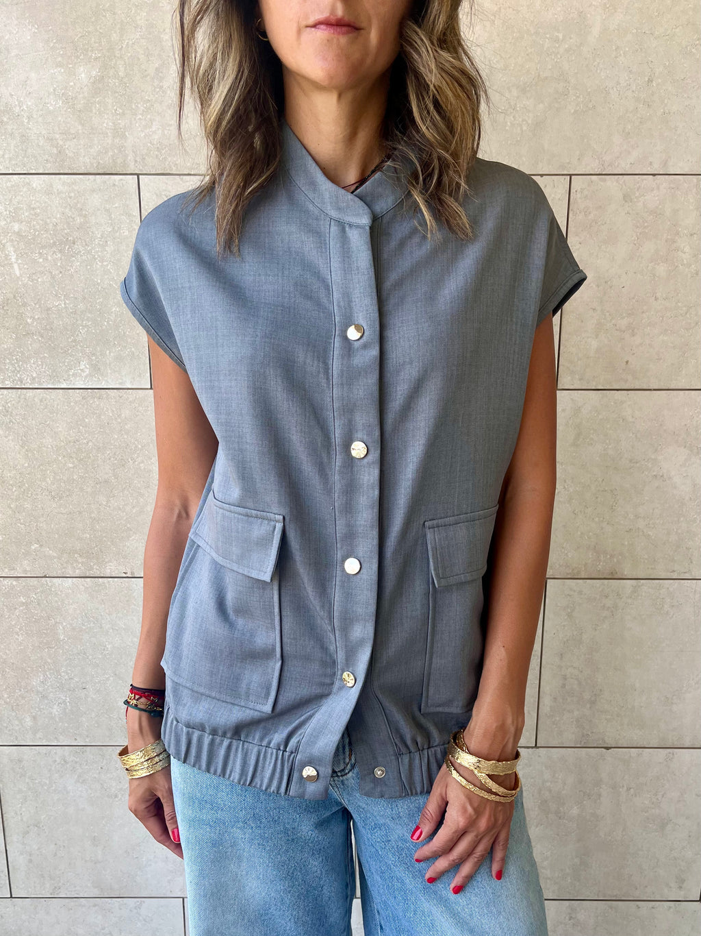 Grey Safari Light Vest