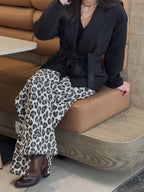 Black Belted Quilted Blazer Jacket