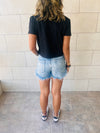 Black & Mint Pull Me Through Crop Tee