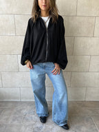 Black Balloon Suede Jacket
