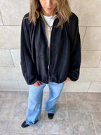 Black Balloon Suede Jacket