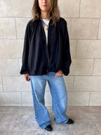 Black Balloon Suede Jacket