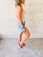 Taupe Simple Cool Off Shoulder Top