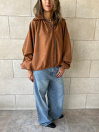 Camel Balloon Suede Jacket