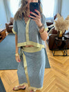 Golden Grey Edge Wrap Skirt