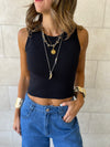Black 99 Interknit Sleeveless Basic Top