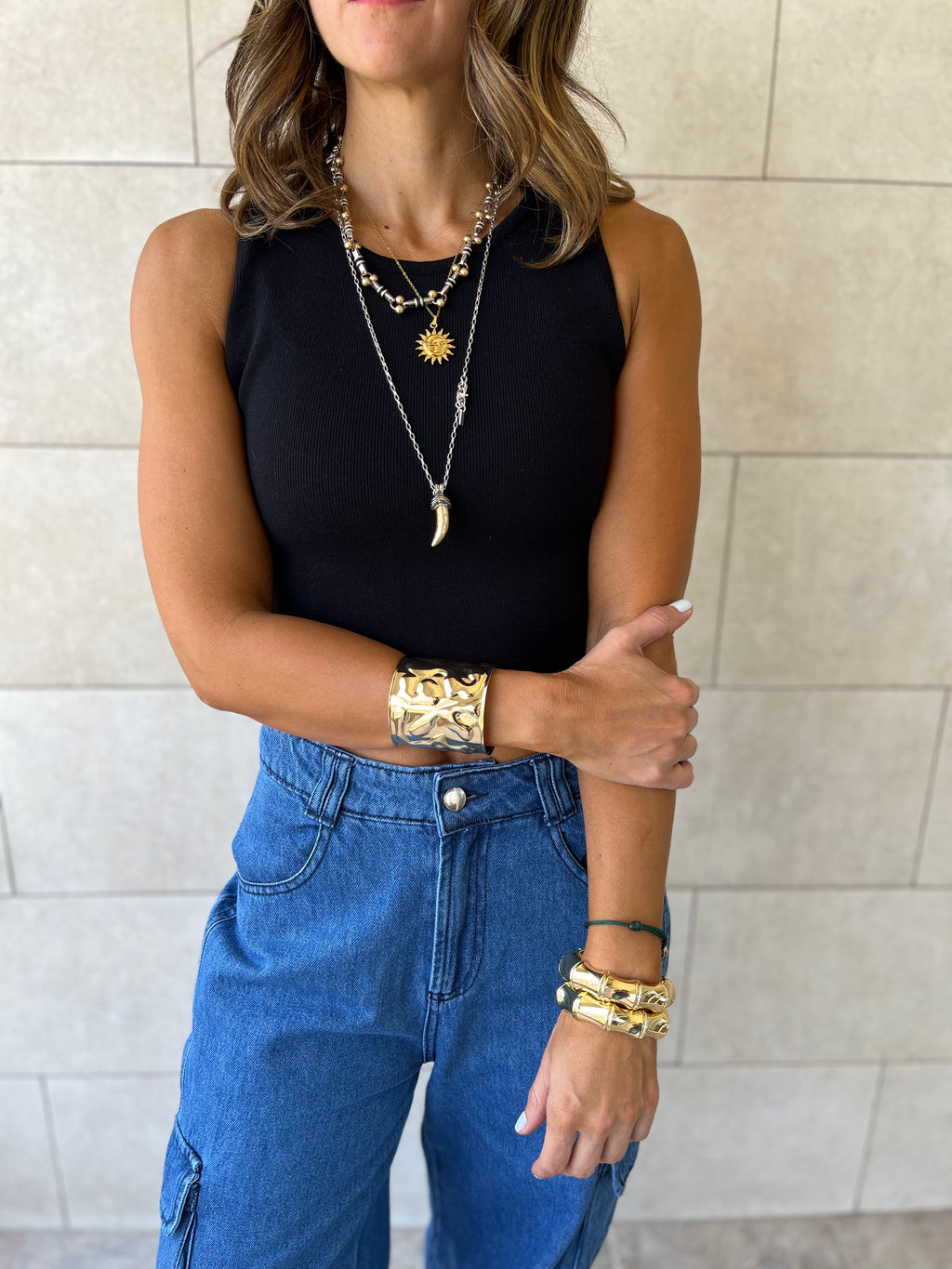 Black 99 Interknit Sleeveless Basic Top