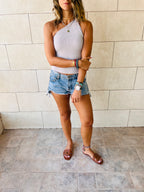 Grey Simple Cool Off Shoulder Top