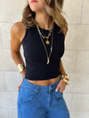 Black 99 Interknit Sleeveless Basic Top