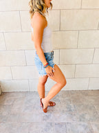 Grey Simple Cool Off Shoulder Top
