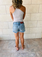 Grey Simple Cool Off Shoulder Top