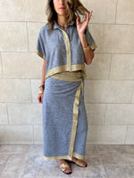 Golden Grey Edge Wrap Skirt