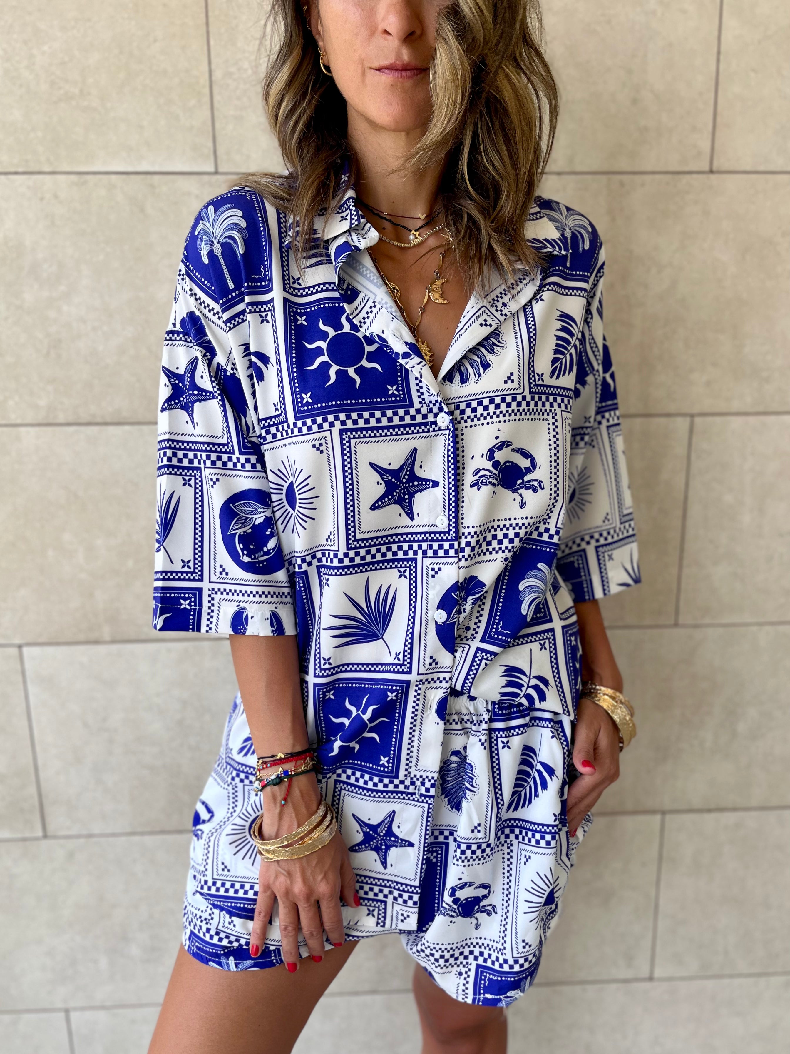 Blues Printed Short Sleeve Shirt