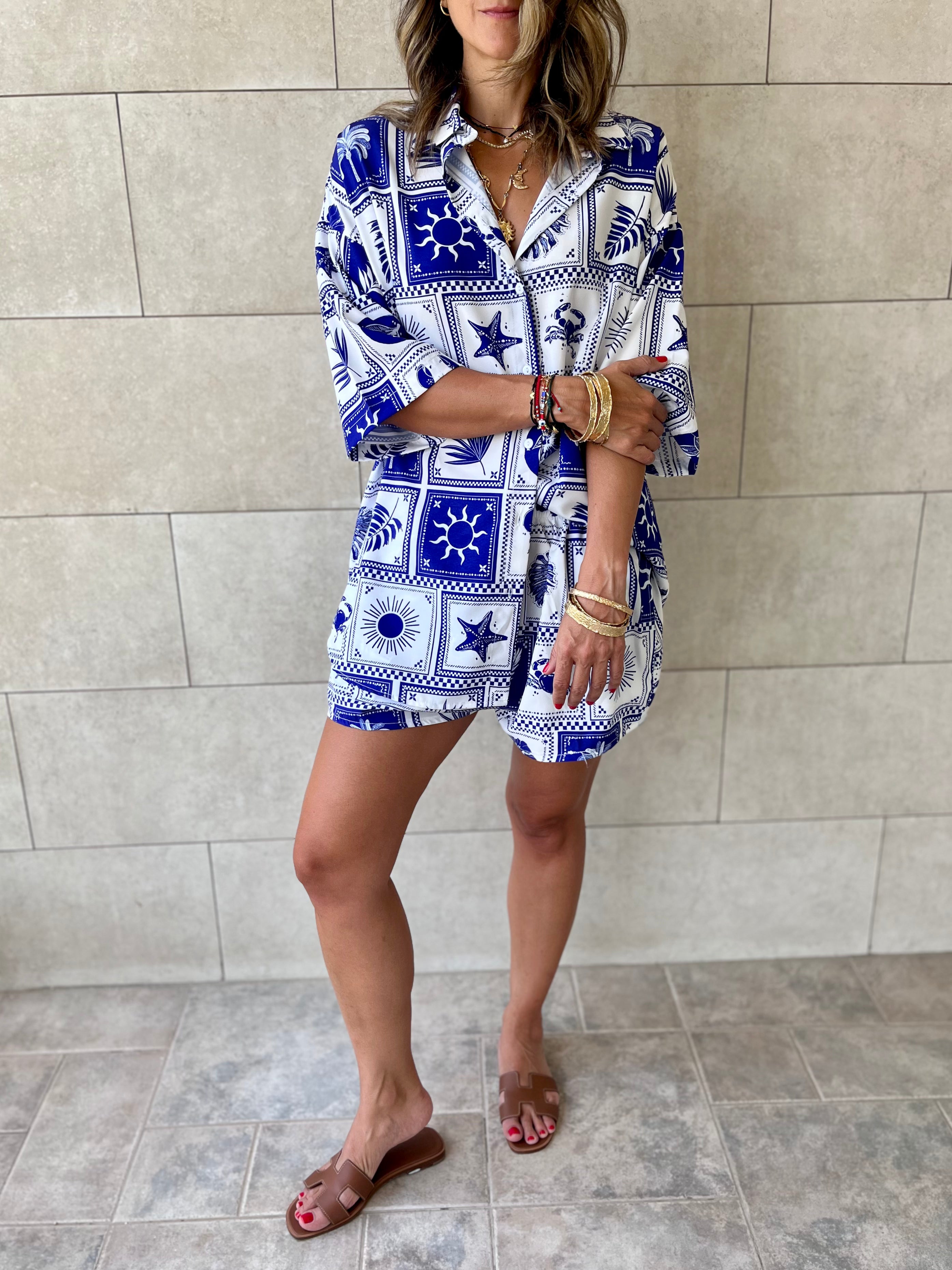 Blues Printed Short Sleeve Shirt